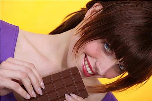女人,巧克力块