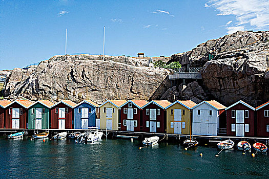 捕鱼,小屋,布胡斯,瑞典