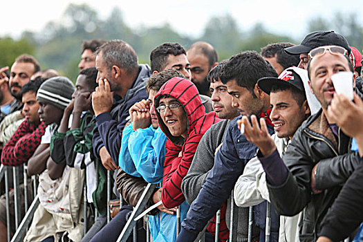 男性,移民,排队,斯洛文尼亚人,边界