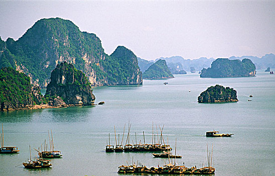 越南,下龙湾,航拍,全景