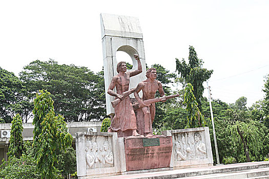 雕塑,纪念,释放,战争,大学,孟加拉,七月,2007年