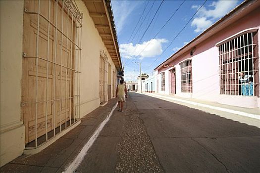 街道,特立尼达,省,古巴,拉丁美洲