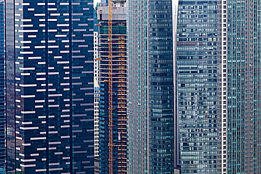 新加坡,摩天大楼,特写,码头,湾