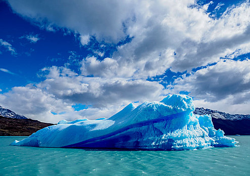 冰山,阿根廷湖,洛斯格拉希亚雷斯国家公园,圣克鲁斯省,巴塔哥尼亚,阿根廷,南美