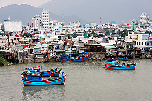 渔船,芽庄,省,越南,亚洲