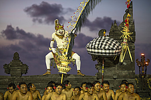 猴子,神,哈奴曼,舞者,表演,经典,巴厘岛,克差舞,庙宇,印度尼西亚,亚洲