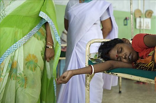 肺结核,家,诊所,医生,发展中国家,患者,睡觉,西孟加拉,印度