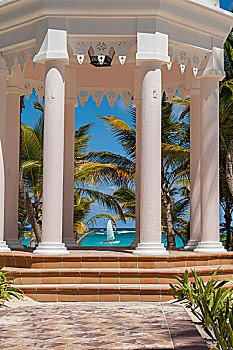 多米尼加共和国,蓬塔卡纳,宫殿,婚礼,露台