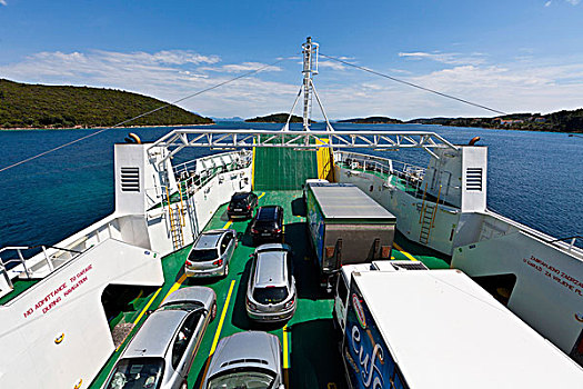 车辆渡船,中心,达尔马提亚,亚得里亚海,海岸,克罗地亚,欧洲