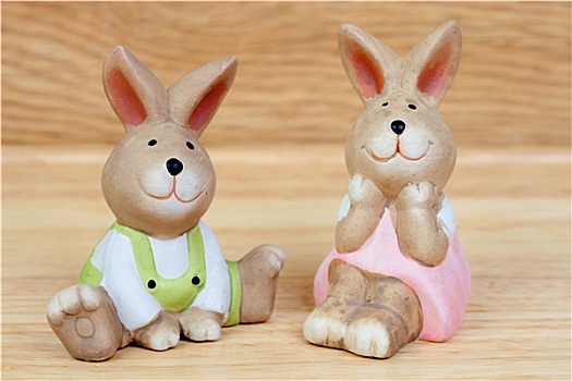 复活节,时间,有趣,陶瓷,兔子