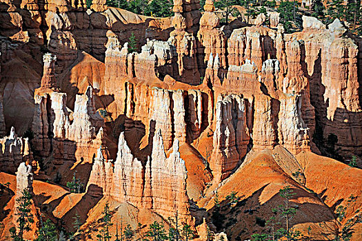 石头,怪岩柱,晚间,布莱斯峡谷国家公园,落日,犹他,美国,北美