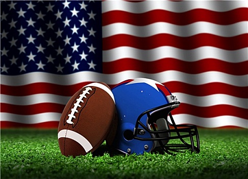 美式橄榄球,头盔,旗帜