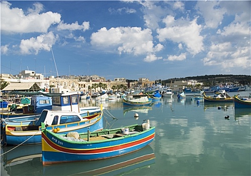 传统,渔船,马尔萨什洛克,港口,马耳他,岛屿