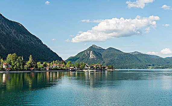 风景,湖,乡村,瓦尔幸湖,上巴伐利亚,巴伐利亚,德国,欧洲