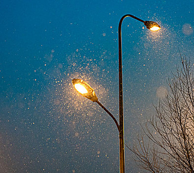 济南顺河雪后夜景