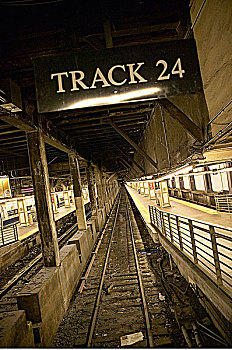 地铁站台,轨道,纽约,美国