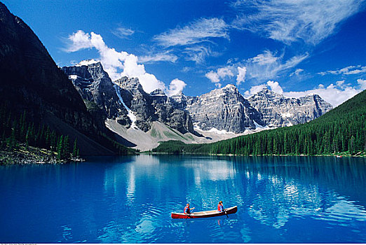 湖,冰碛湖,班芙国家公园,艾伯塔省,加拿大