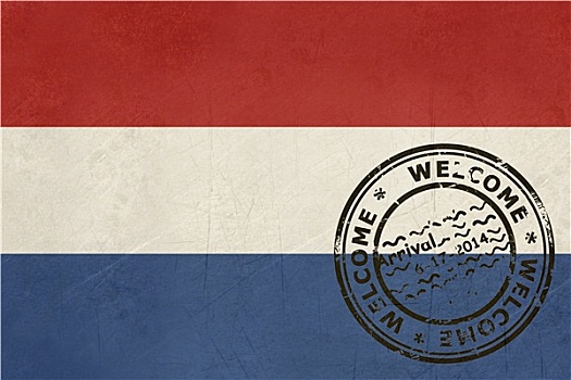 欢迎,荷兰,旗帜,护照