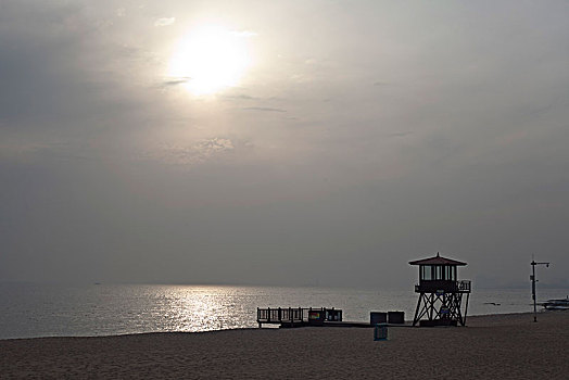 北戴河,海滨,海边,冬季,落日,寒冷,冷清,空旷