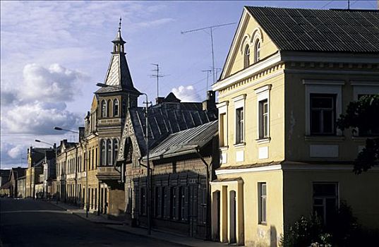旧城,木料,建筑,爱沙尼亚