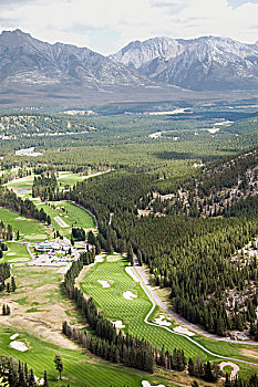 高尔夫球场,班芙国家公园,艾伯塔省,加拿大