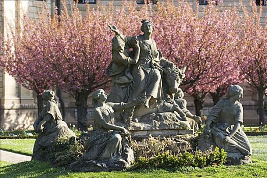 宫廷花园,雕塑,欧洲,维尔茨堡,弗兰克尼亚