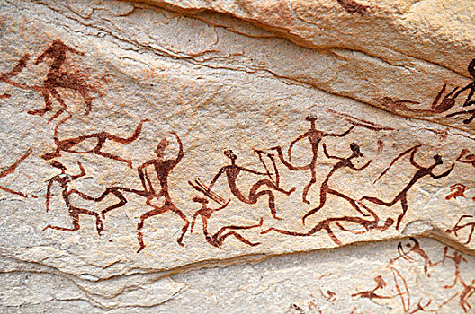 涂绘,勇士,猎人,新石器时代,阿德拉尔,阿尔及利亚,撒哈拉沙漠,北非