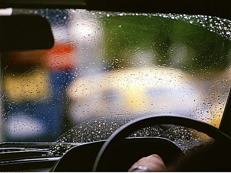 雨滴,出租车,挡风玻璃