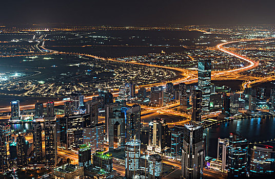 迪拜城市夜景