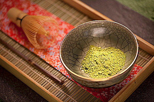 日本,绿茶,粉末,仪式,碗