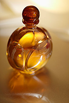香水,瓶子,反射,表面,手镯,金色