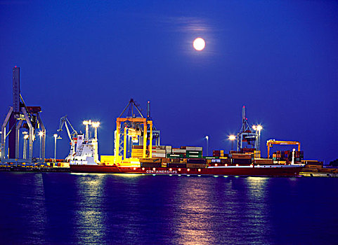 赫尔辛基,港口,月亮