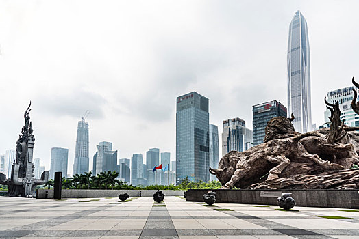 中国广东省深圳市的深圳证券交易所建筑外景