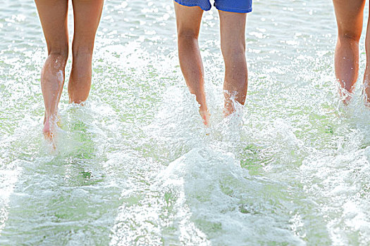海洋,暑假,休假,人,概念,特写,大腿,走,夏天,海滩