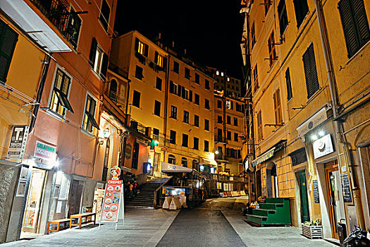 里奥马焦雷,五月,街道,夜景,意大利,一个,五个,乡村,五渔村,旅游,魅力,世界遗产