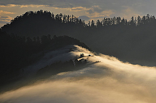 尼泊尔,山,山丘,喜马拉雅山,日出,风景