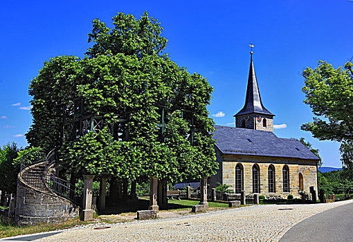教堂,地区,库姆巴赫,上弗兰科尼亚,巴伐利亚,德国,欧洲