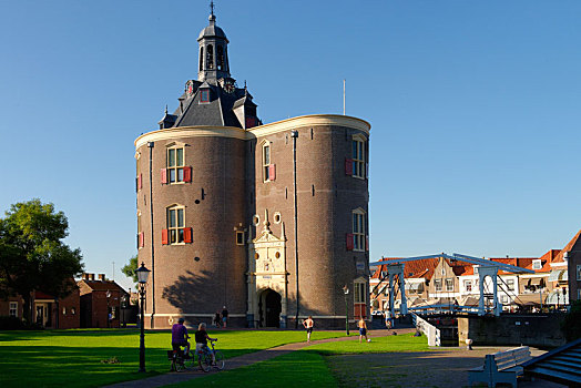 防御,塔,港口,北荷兰省,荷兰