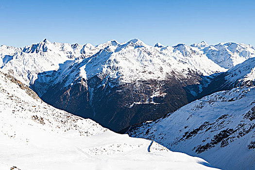 冬季风景,滑雪胜地,阿尔卑斯山