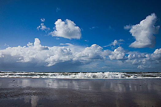 海滩,北海,水,云,蓝天
