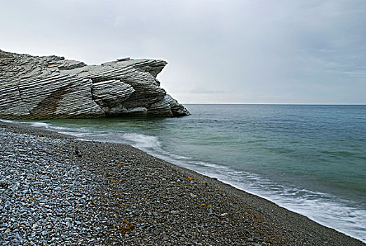 海滩,独特,岩石构造,佛罗伦国家公园,魁北克,加拿大