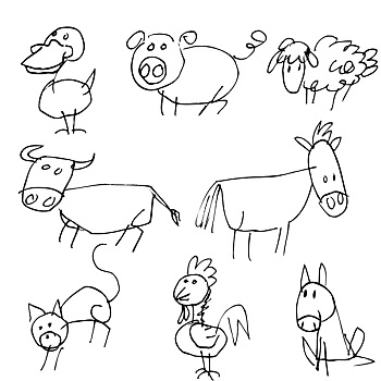 卡通,家畜
