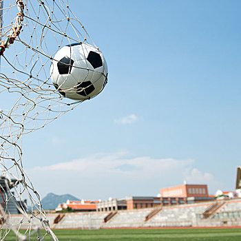 足球,进球,隔绝,蓝色背景,天空,背景