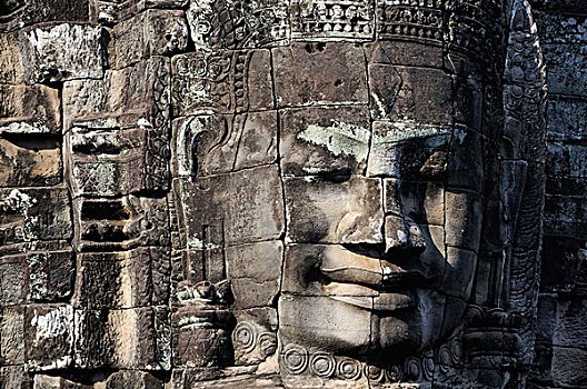 柬埔寨,收获,吴哥,神秘,石头,脸,塔,巴扬寺,吴哥窟