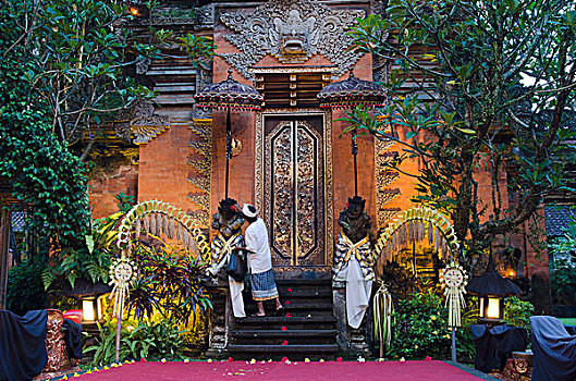 装饰,庙宇,乌布,巴厘岛,印度尼西亚,亚洲