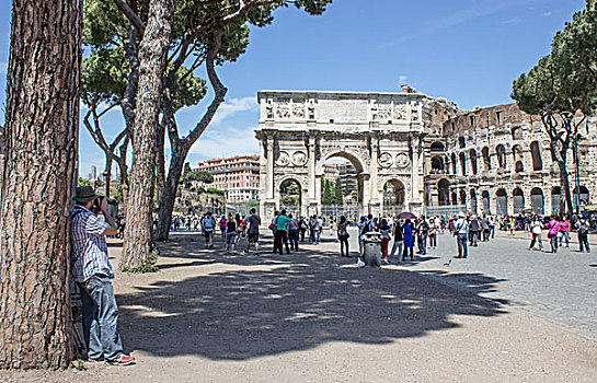 一个,男人,相机,发现,凯旋门,罗马