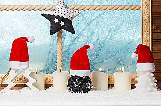 蜡烛,球体,星,圣诞树