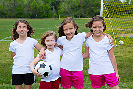 足球,儿童,女孩,团队,运动,户外,比赛