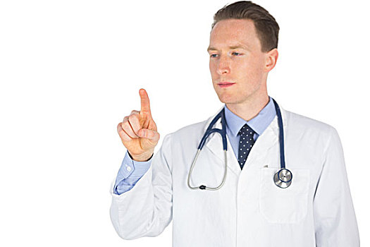 严肃,医生,文字,手指,白色背景,背景