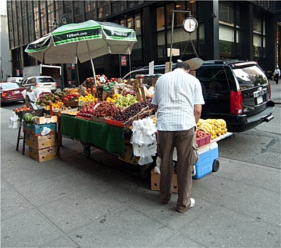 纽约,街头摊贩